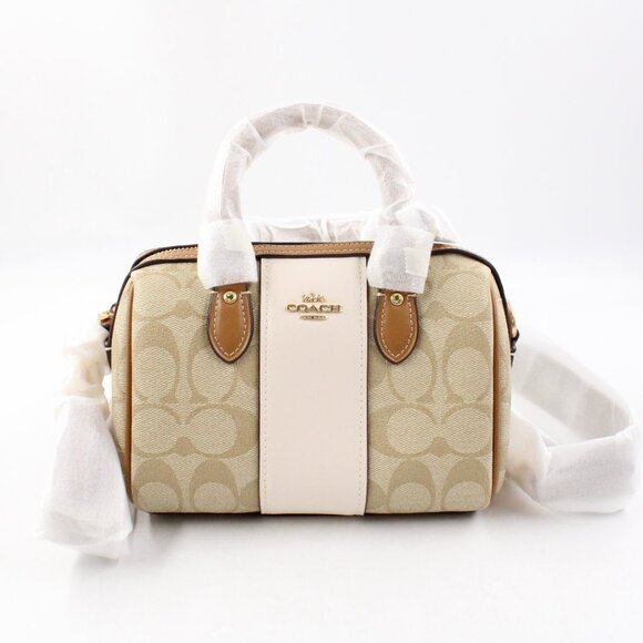 NWT Coach Mini Rowan Crossbody in Signature Canvas & Leather w/ Detachable Strap - Picture 1 of 10